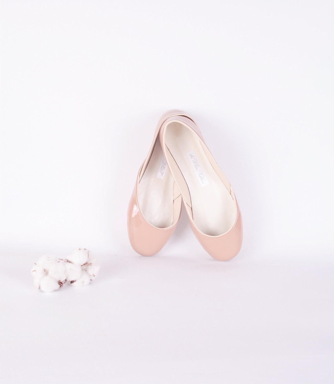 custom listing for Grace........up-cycled patent leather ballet flats. tea rose. - thewhiteribbon