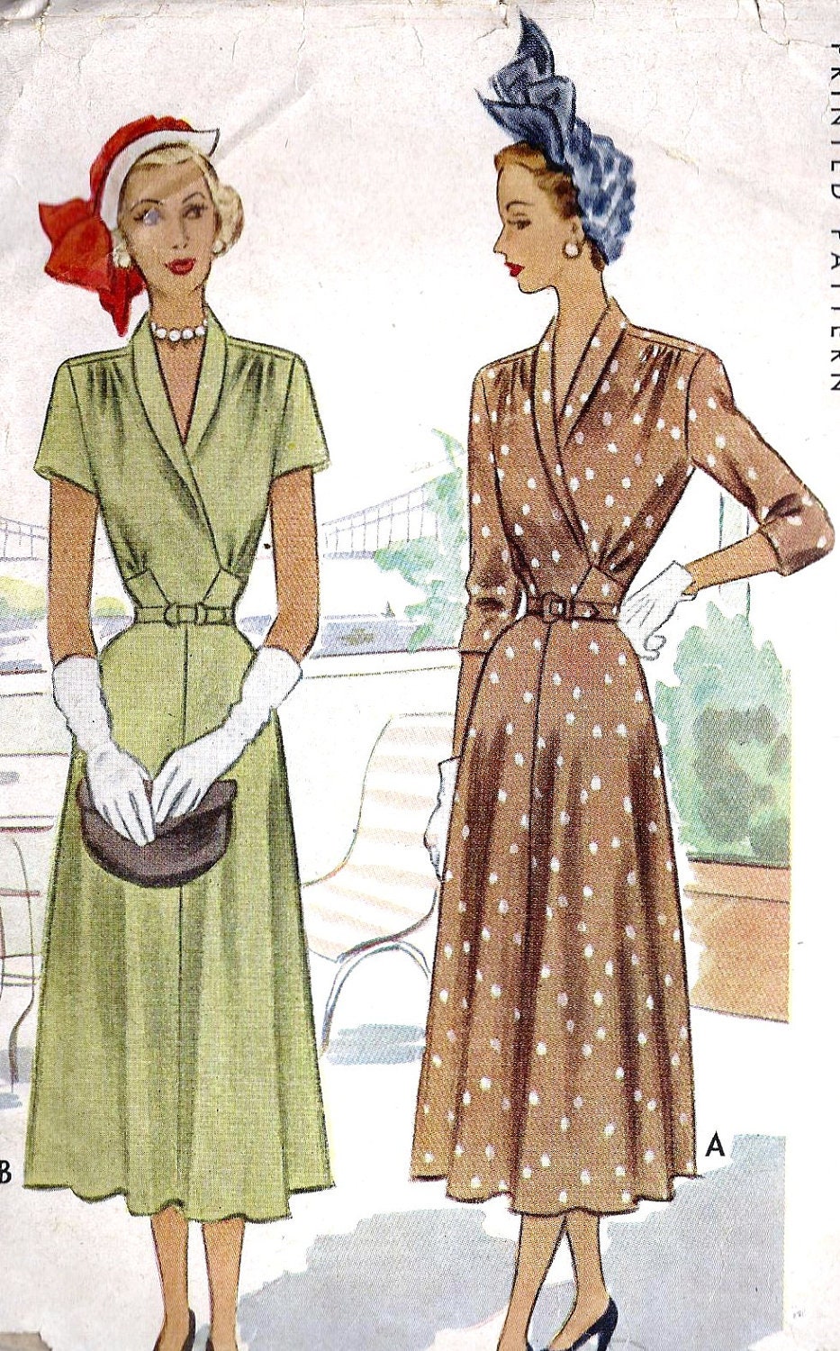 1940s Misses Dress Vintage Sewing Pattern, McCall 7183 Bust 38" - MissBettysAttic 1940s Misses Dress Vintage Sewing Pattern, McCall 7183 Bust 38" - MissBettysAttic