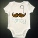 Fancy One Piece Bodysuit - Funny Mustache and Monocle Baby Bodysuit- One Piece Baby Bodysuit - Funny Toddler and Kid's Clothing Humor