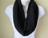 Infinity Scarf, Black, Fashion Circle Scarf, Fall, Winter