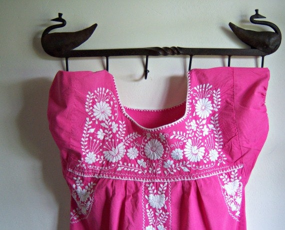 Vintage Native Embroidered Pink Dress