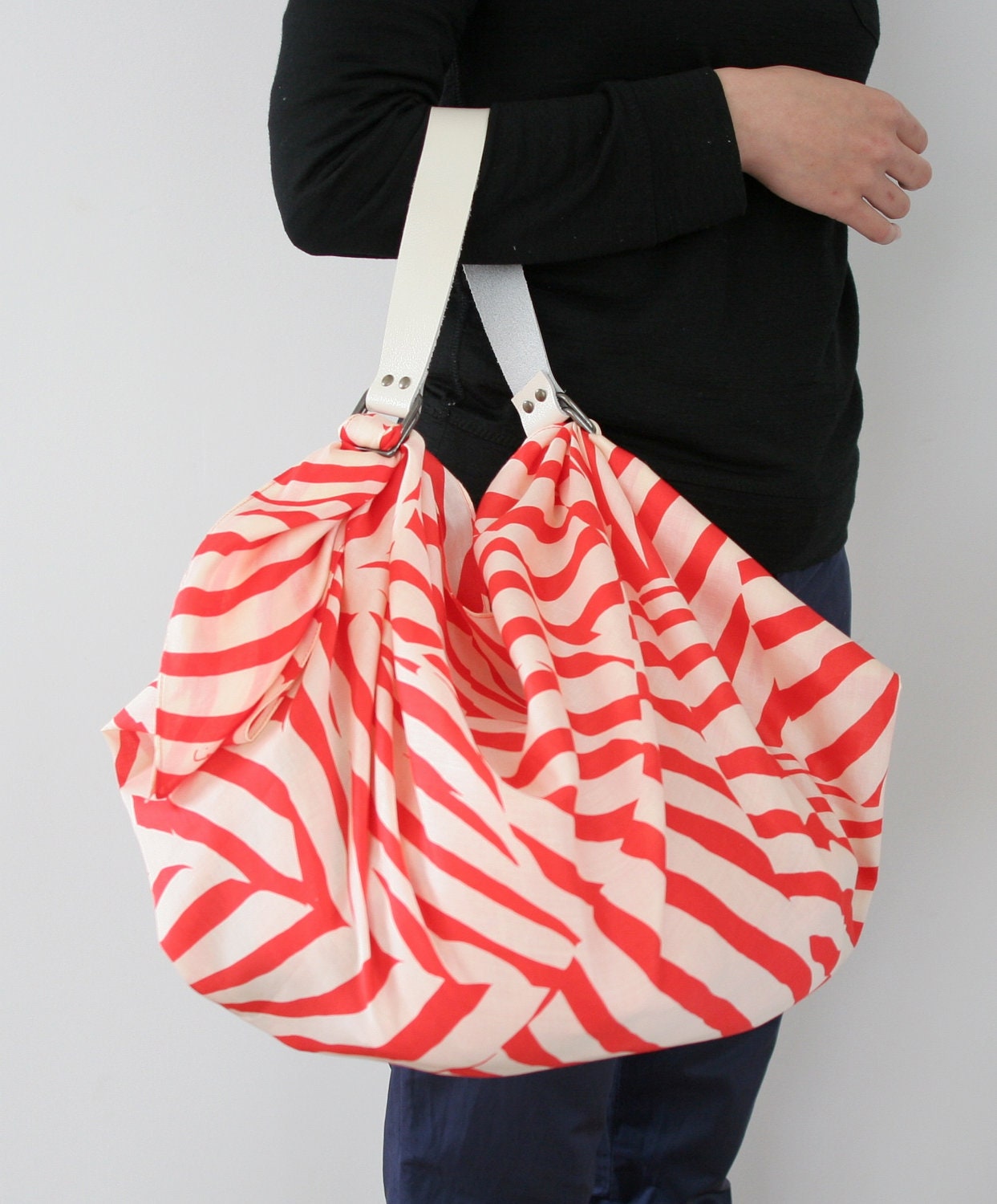 Leather Carry Strap for Furoshiki Bag (White)