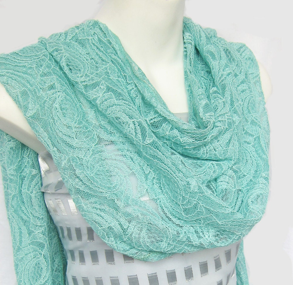 Mint Green Lace Scarf... Sale ... Last one