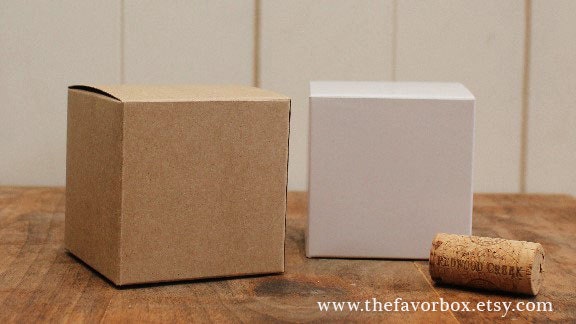 12 - 3 X 3 Favor Boxes // Gift Box // Wedding Favor Box // Kraft Box //