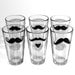 Mustache Drinking Glass - Fun Drinking Glassware Bar Ware- 6 Piece Set - MustacheGlass