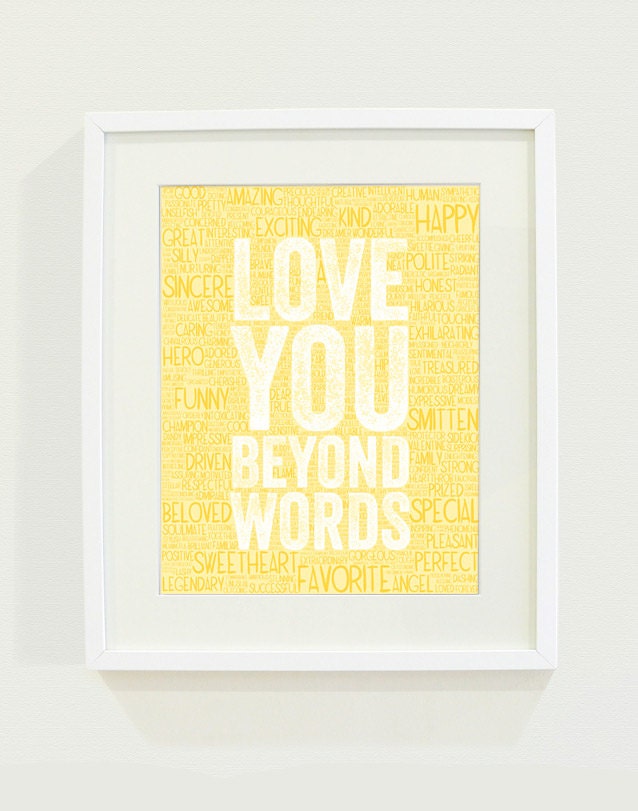 Love You Beyond Words Art Print // 8x10
