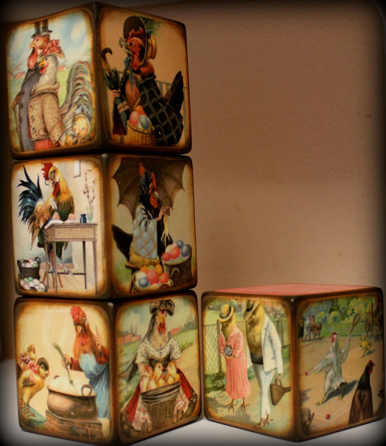 Vintage Chicken Blocks