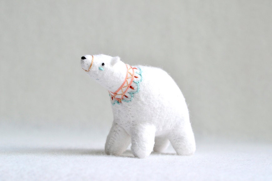snow princess spirit bear - soft sculpture animal by mountroyalmint