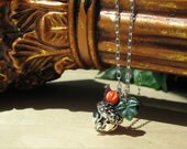 Autumn acorn box pendant necklace