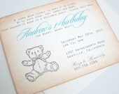 Baby Shower Invitation - Teddy Bear Picnic with vintage appearance- set of 20
