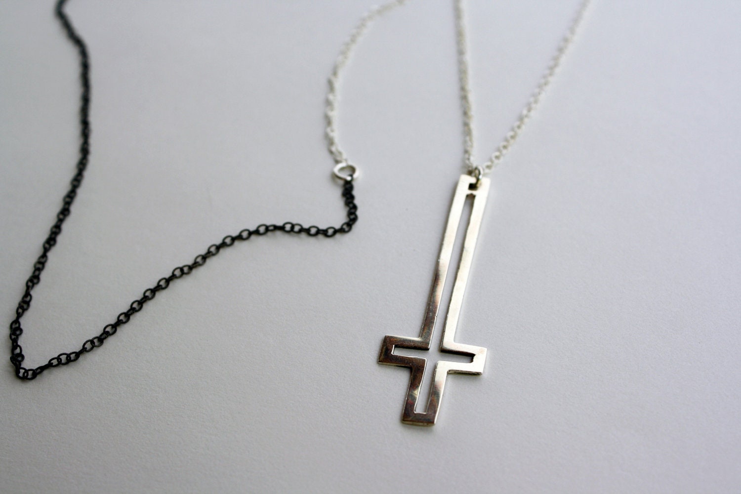 Saint Peter's Cross Necklace - Sterling Silver