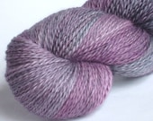Sock yarn Plum Hazy baby alpaca / silk / cashmere  70/20/10 hand dyed base sock weight  / light sport weight yarn