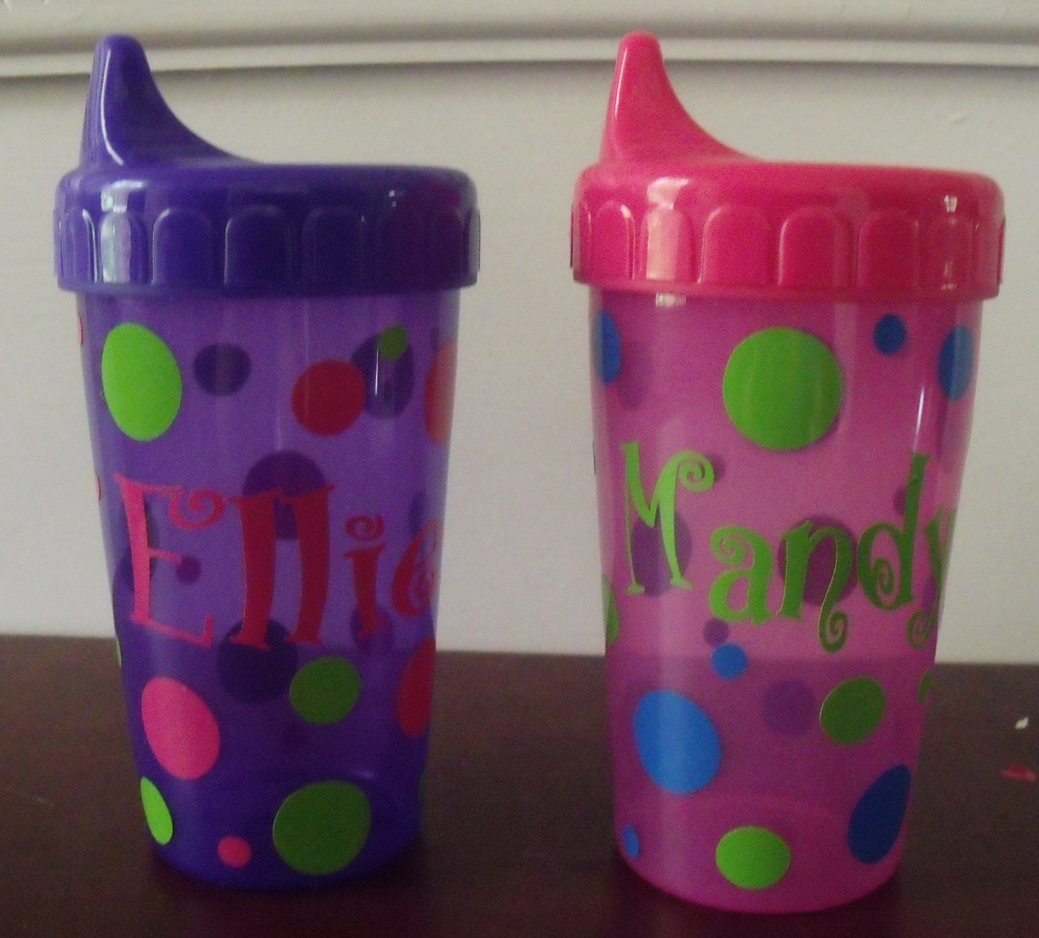 Personalized Polka Dot 12 oz Sippy Cup