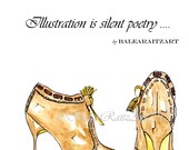 Manolo Blahnik High Heels Print from my original illustration - BaleaRaitzART