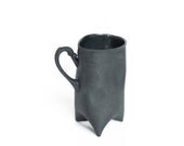 Black Porcelain cup, ceramic cup, ceramic mug handbuilt coffee cup or tea cup by Endesign