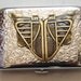 Steampunk Gothic Cigarette Holder Case, Stainless Steel Box, Art Deco Brass Moth