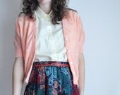 pink short sleeved cardigan