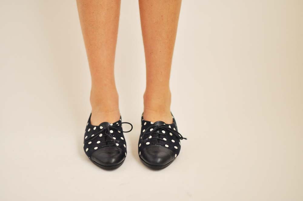 Navy Polka Dot Shoe