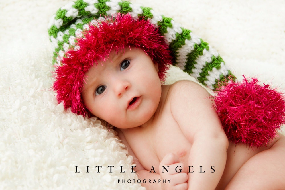 Fuzzy-Edged Striped Stocking Cap Crochet Hat Pattern (331)