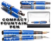 Blue lapis fountain pen compact smaller pen