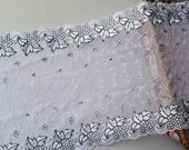 2 Yards White Lace Trim Leaves Embroideried Double Edges Tulle Lace 10.23 Inches Wide