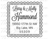 SELF INKING Custom Address Stamp - Scallop Square Address PR453