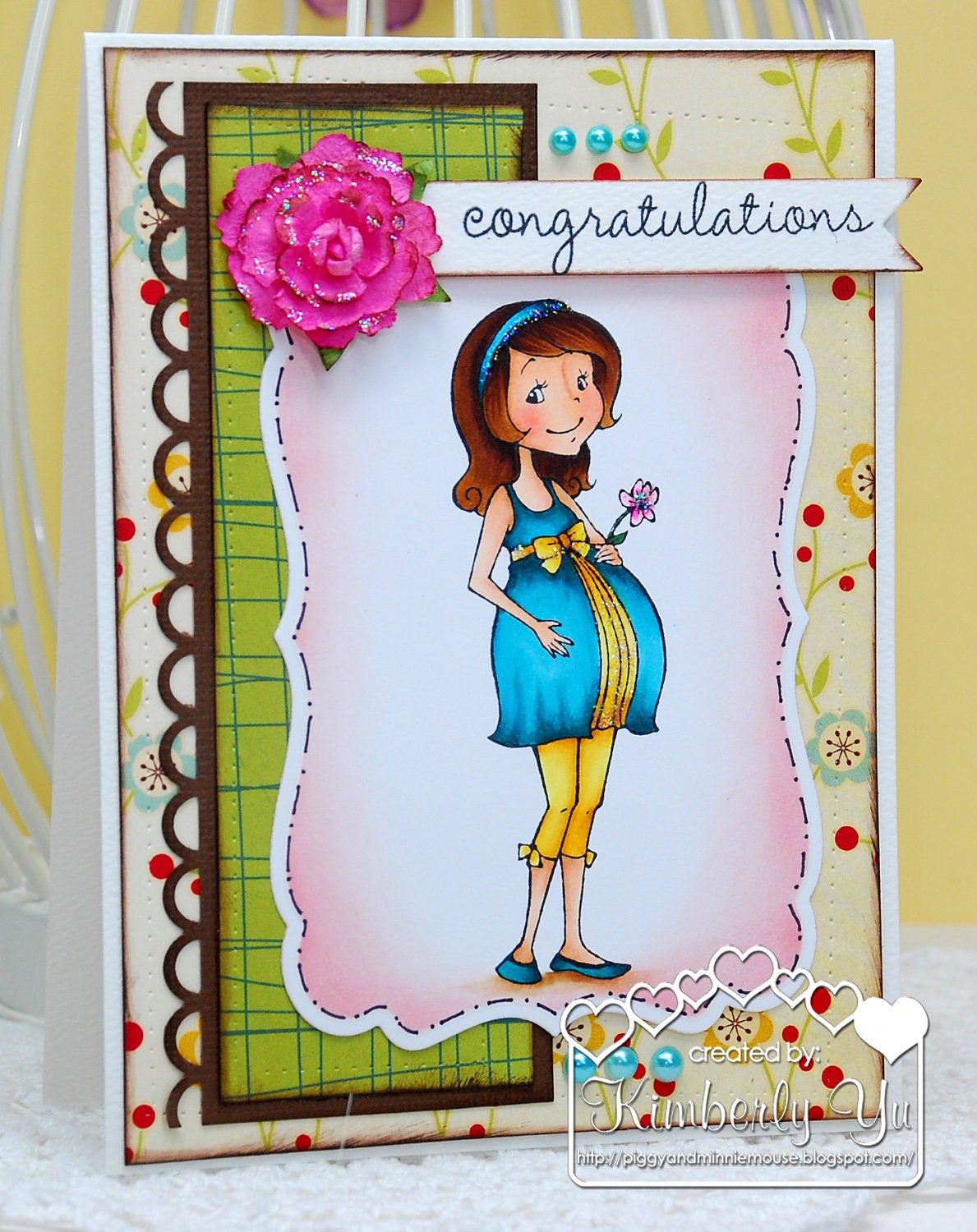Handmade Baby Card/Pregnancy Card - Congratulations
