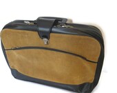 RAD Vintage Corduroy and Vinyl Small Suitcase Briefcase Laptop Bag