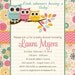 owl baby shower invitations with owls, turquoise pink and yellow, digital, printable file (item1352)