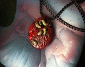 Dead Love or zombie heart Glowing Maggot necklace