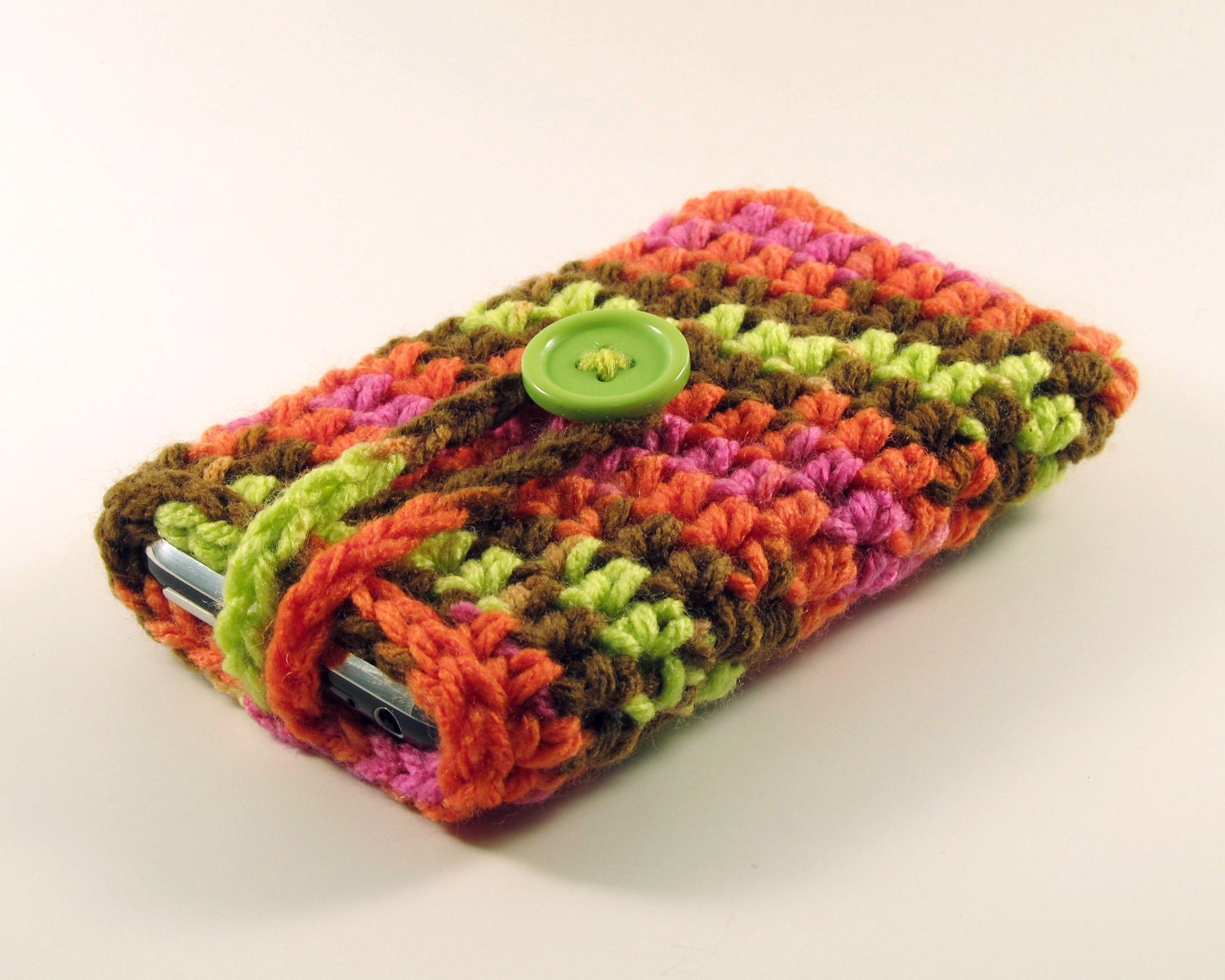 Crocheted iPod / iPhone / MP3 Player / Mobile Phone Cozy in Neon Ombre