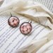 Light pink earrings, leverback pastel earrings, handmade jewelry, round pink powder earrings