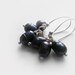 Natural black pearl earrings, pearl cluster earrings, handmade jewelry, earrings black