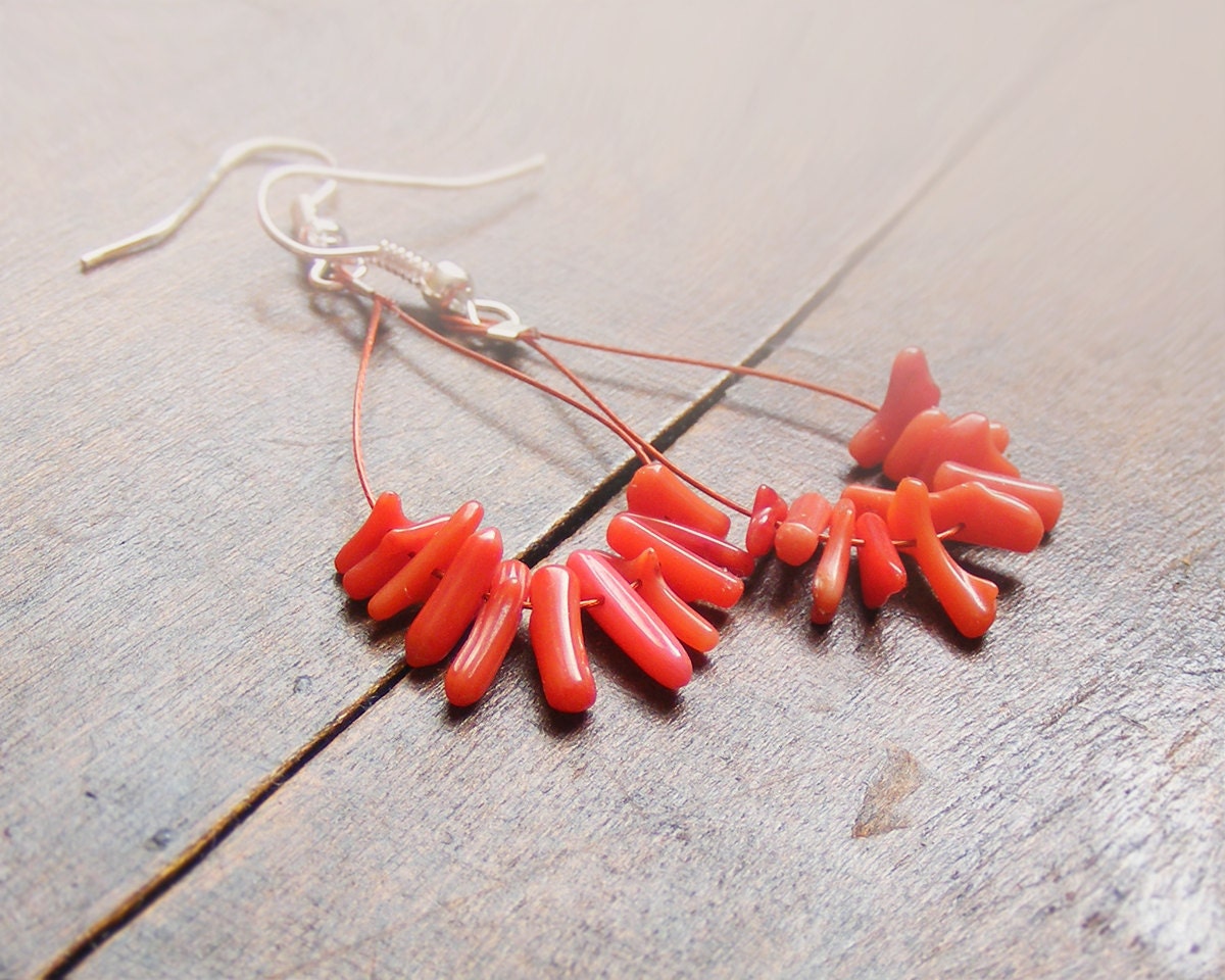 coral earrings