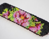 Tea Rose Bracelet Peyote Stitch Beadweaving Bracelet