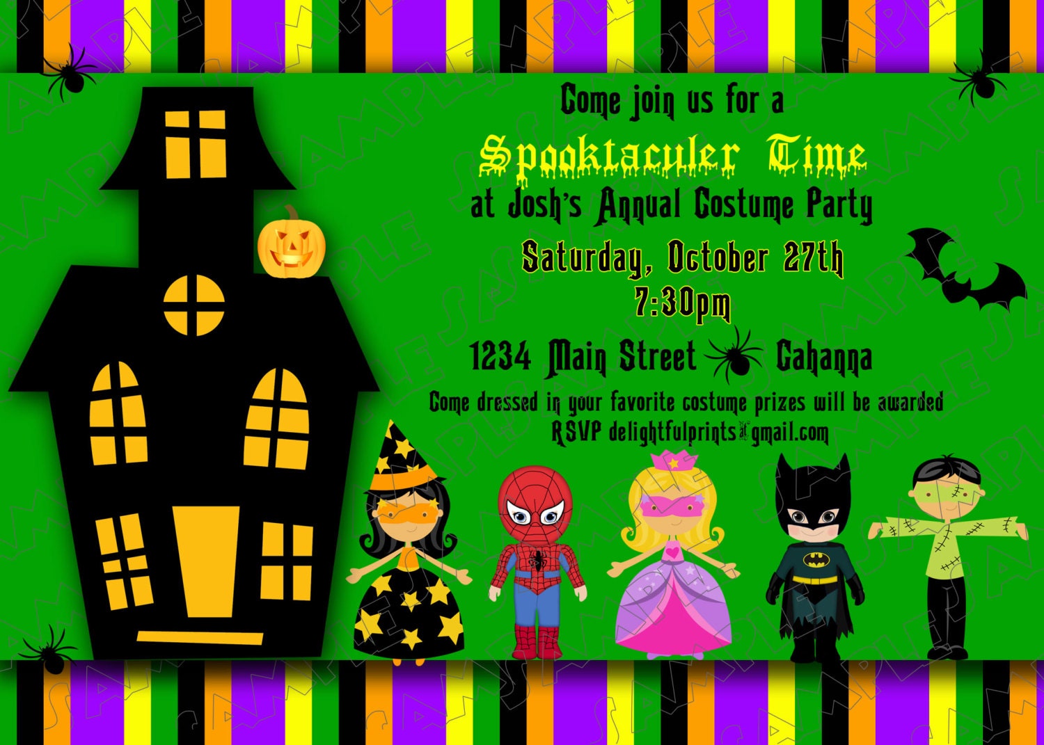 Trick or Treat Halloween invitation...DIY you print custom photo card by delightfulprints Il_170x135
