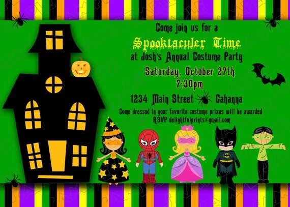 Trick or Treat Halloween invitation...DIY you print custom photo card by delightfulprints Il_570xn
