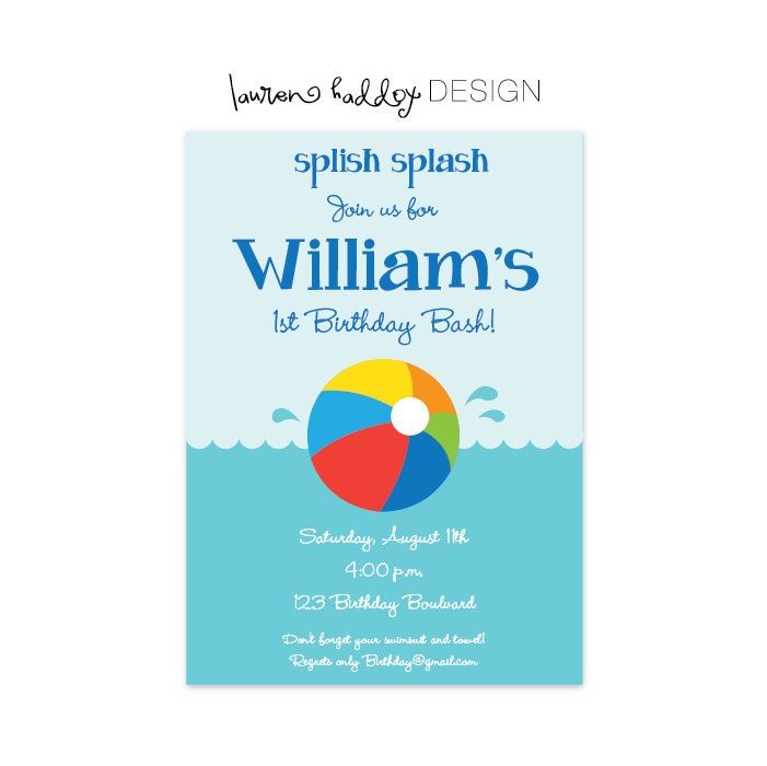 DIY, Beach Ball Invitation Il_570xn