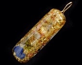 Moldavite Orgone Energy Pendant with Tibetan Crystal, Lapis Lazuli, Phenacite, Rhodizite, Selenite, Tourmaline, Gold Leaf ... (227)