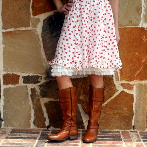 Extender Slip: Three-Tiered Ivory Chiffon Ruffle -- Also Available in Gray, Black, and Bright Navy