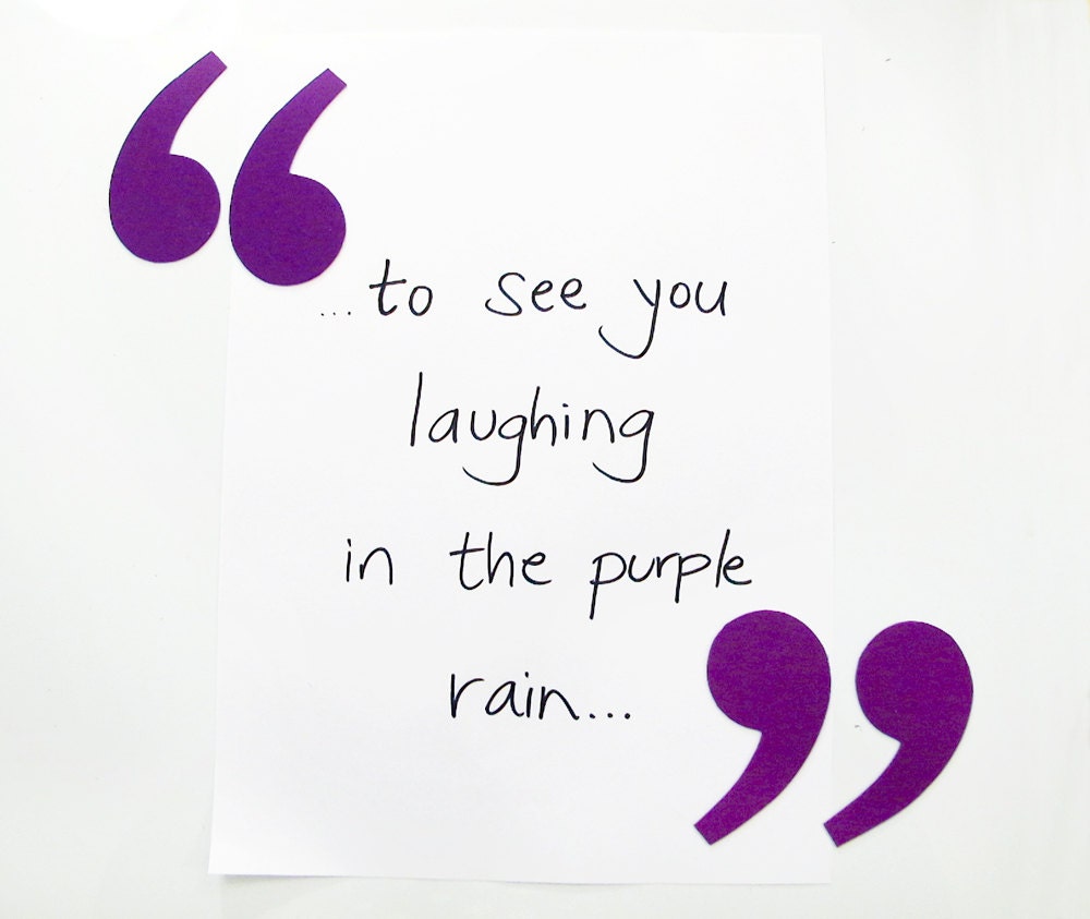 quote / unquote magnets - rounded quotation punctuation marks - purple fabric
