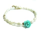 Rose Bracelet with real pearl