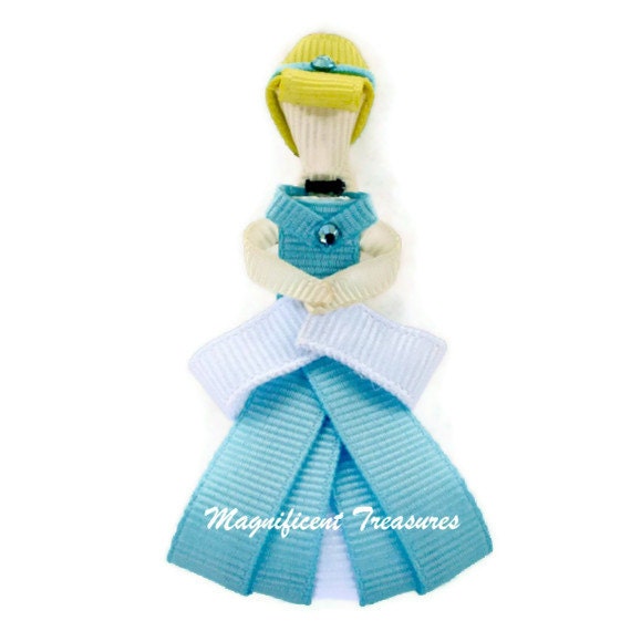 Cinderella Hair Clip Ribbon Sculpture