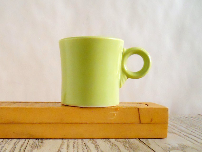 Vintage Chartreuse Tom and Jerry Fiesta Ware - by Homer Laughlin in 1950s