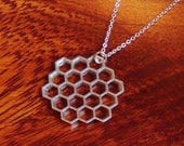 Honeycomb Slice Pendant in Silver