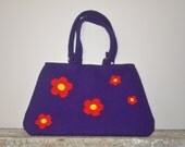 Felted Purse Purple & Red Handmade