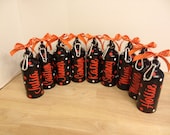 Quantity 14 Personalized aluminum water bottle with screw on lid and clip on carabiner - name or monogram and preppy polka dots, more colors