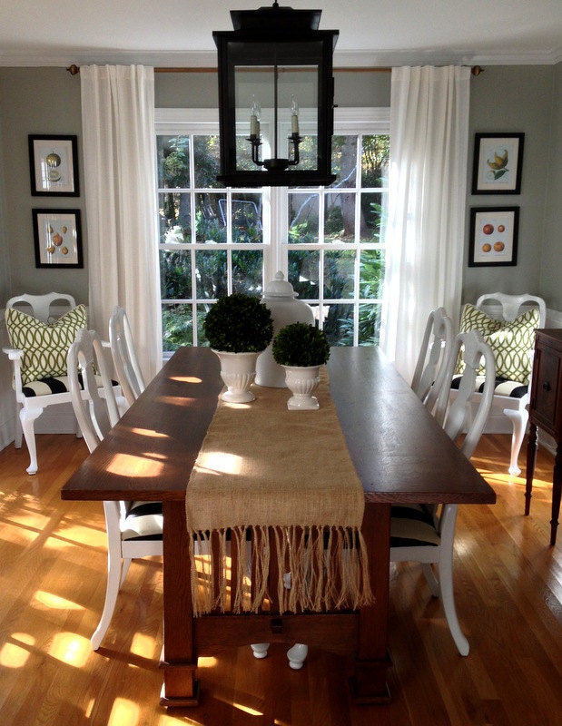 Burlap Table Runner With Fringe 18"x72", natural color