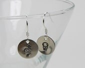 Sterling Silver Stamped Slytherin Snake Dark Mark Earrings