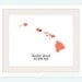 Hawaii State Love Map Silhouette 8x10 Print - Customized